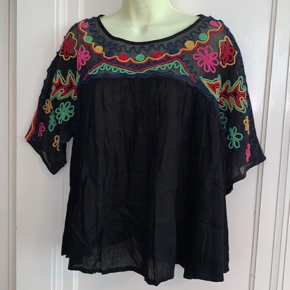 ‎NWT Free Generation black boho blouse
